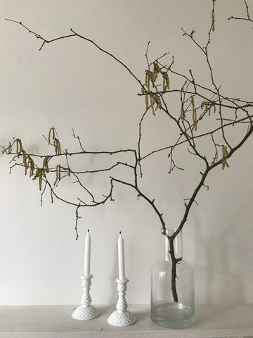 Pair of Opaline Bobble Glass Candlesticks