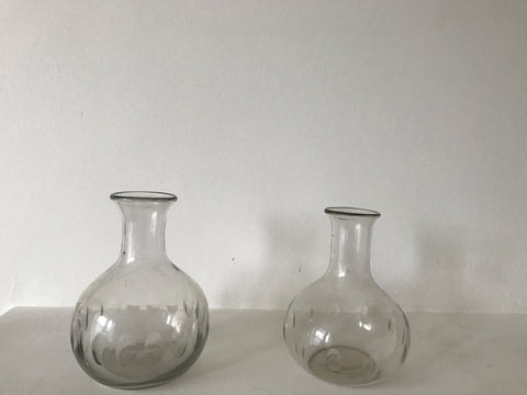 Pair Glass Carafes